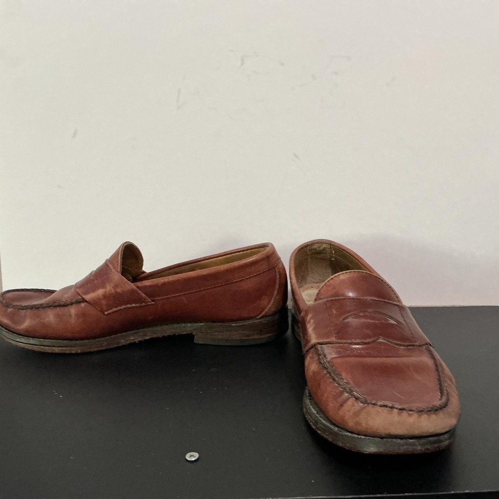 Sebago Classic Handsewn Burgundy Brown Leather Penny Loafers Mens 7D 73193